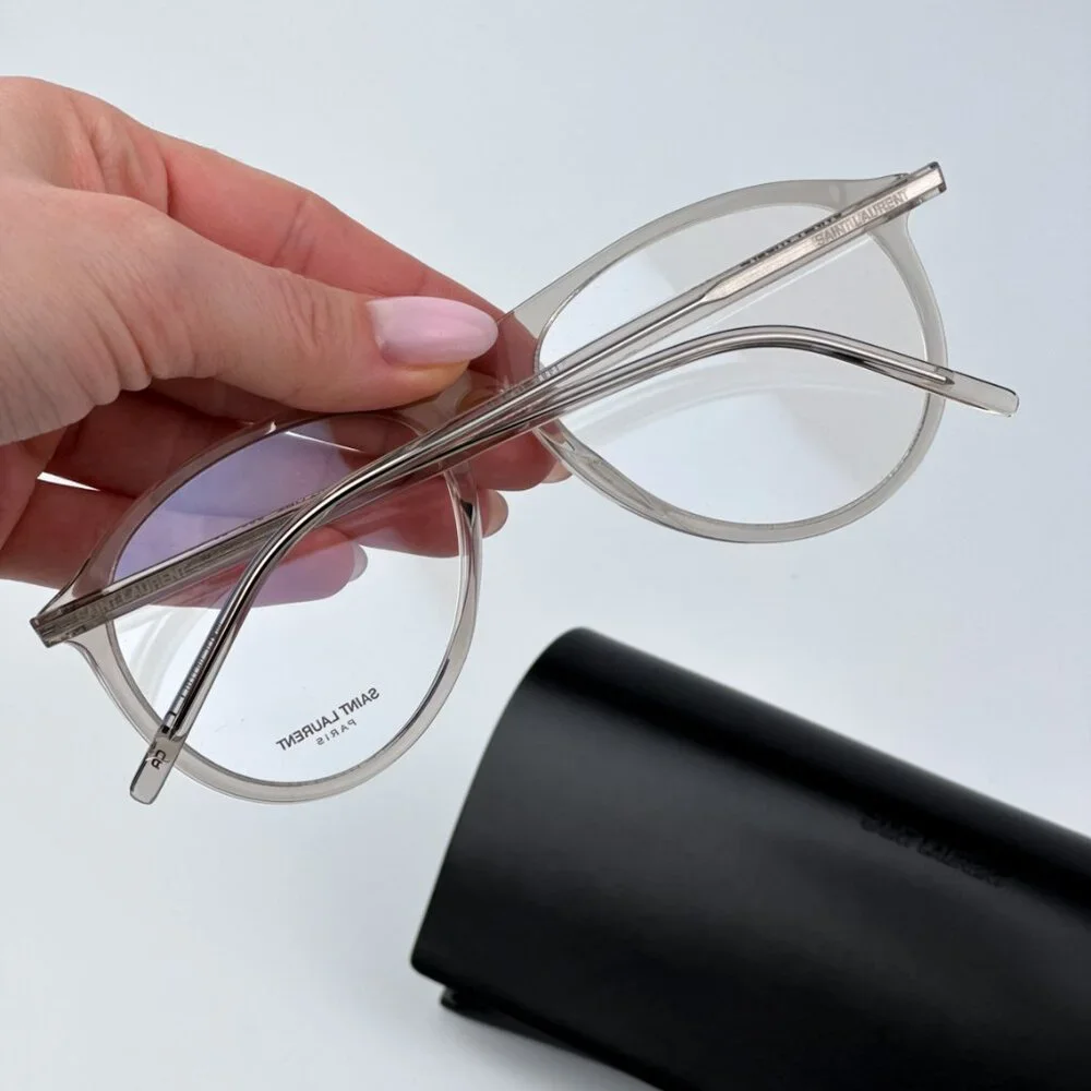 Saint Laurent Men BRAND NEW Eyeglasses Transparent Beige Pilot SL667OPT 003 - Picture 4 of 11